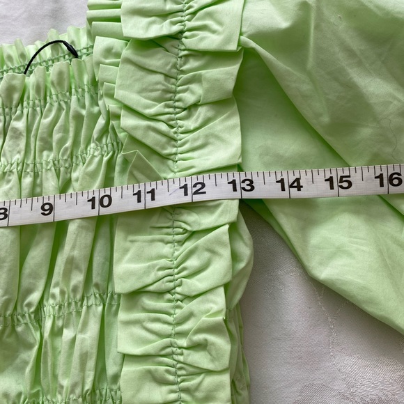 Zara Lime Green Voluminous Poplin Shirt M NWOT - Picture 3 of 9